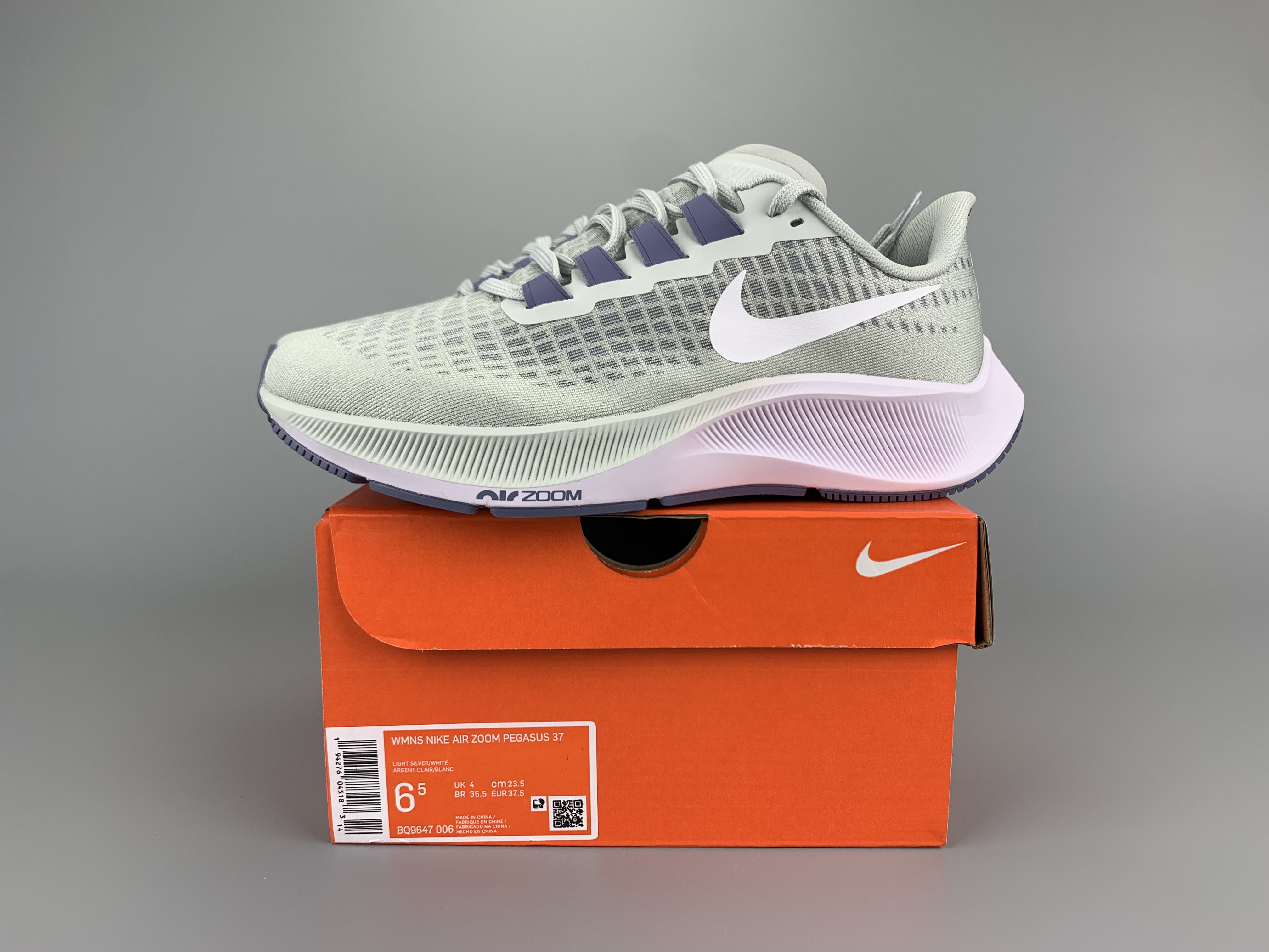 Women Nike Zoom Pegasus 37 Grey White Shoes